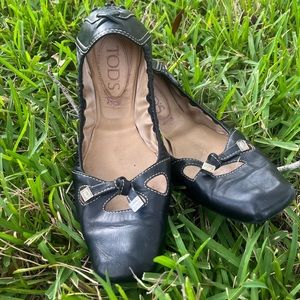 Tod’s Ballerina Shoes Black Size 7 1/2 EUC